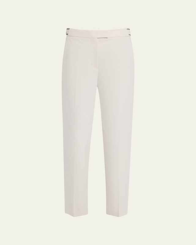 Monili Waist Straight-Leg Ankle Pants
